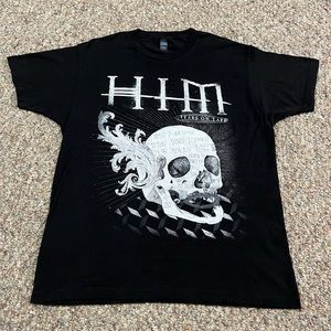 🎸 '19 H.I.M. Band HIM Tears On Tape 2013 Album Skull Intense Art Soft Tee